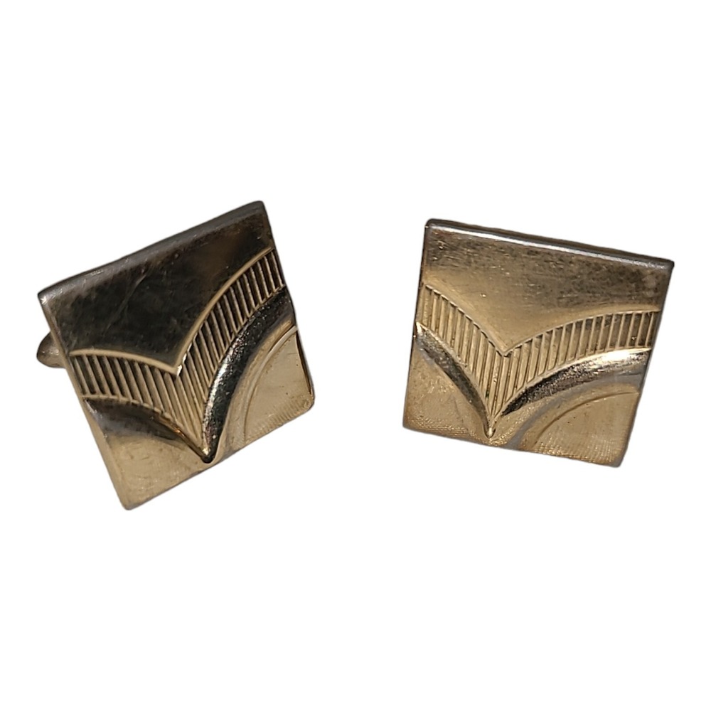 Vintage Swank Gold Tone Classic Embossed Men's Cufflinks‎